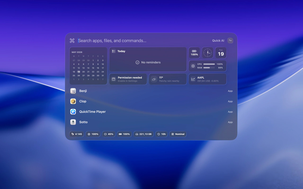 Supermac Status Bar Widgets